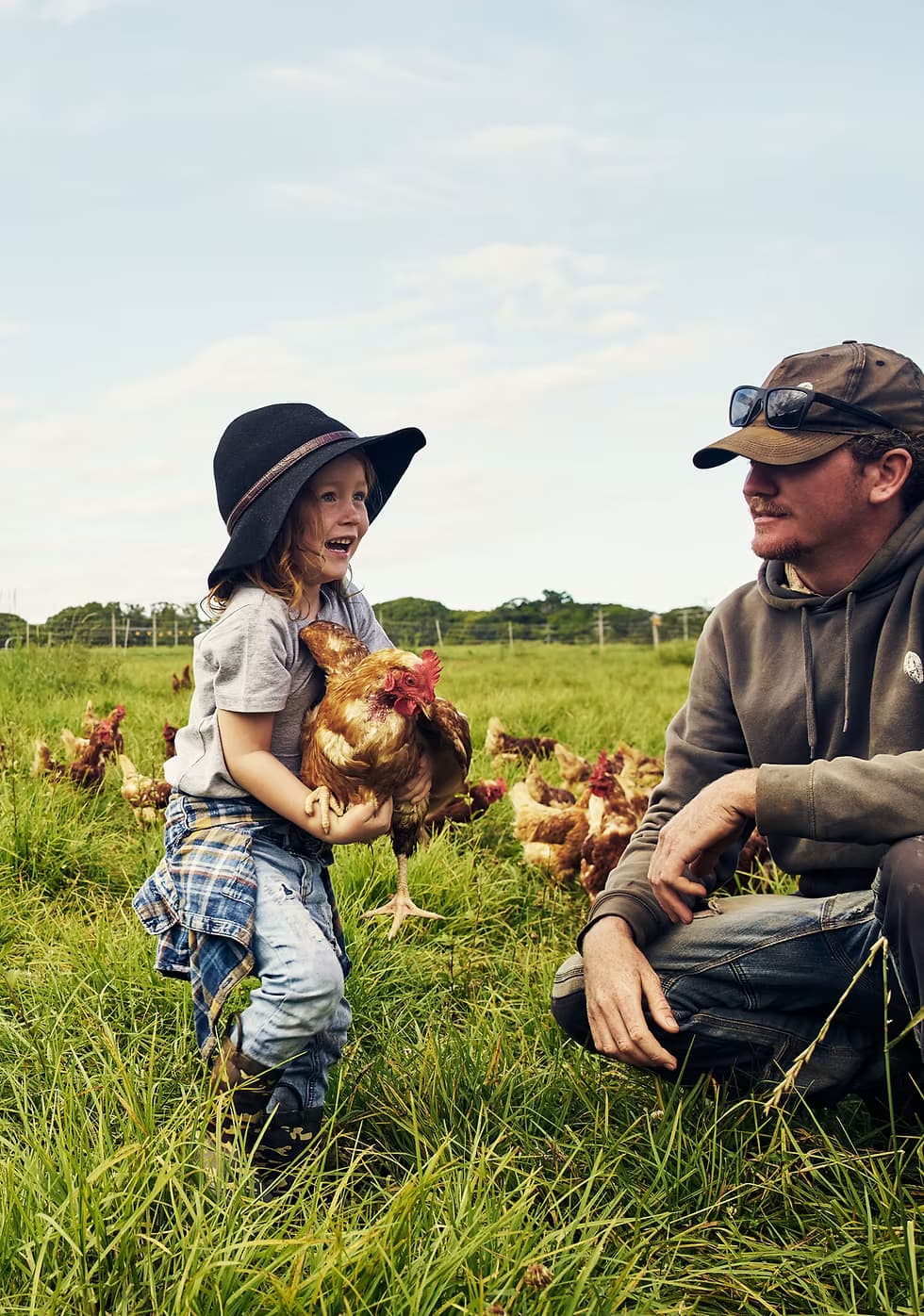The Flack family on the farm