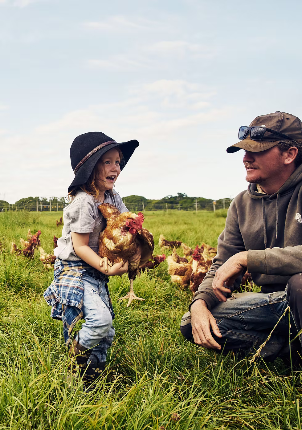 The Flack family on the farm