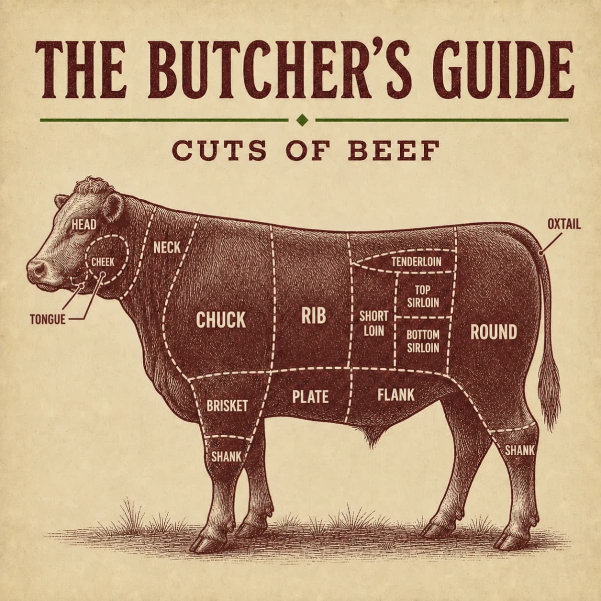 Illustrated butcher's guide to beef cuts
