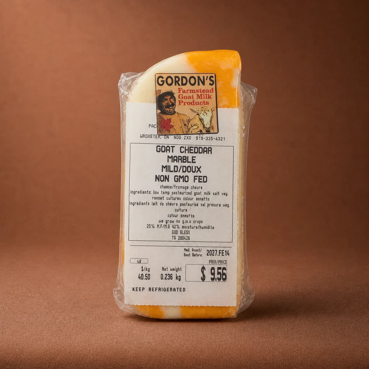 Mild Marble Cheddar - Gordons Goat Cheese